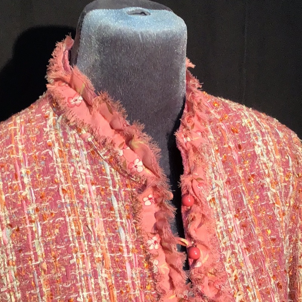 🌼Vintage 90’s🌼 Apostrophe rag and ribbon woven jacket size 10